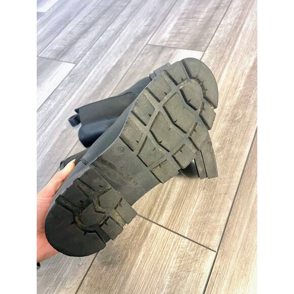 Anine Bing Justine Boots in Black Size 40 Leather Pull-On Round Toe Rubber Sole - Picture 6 of 8